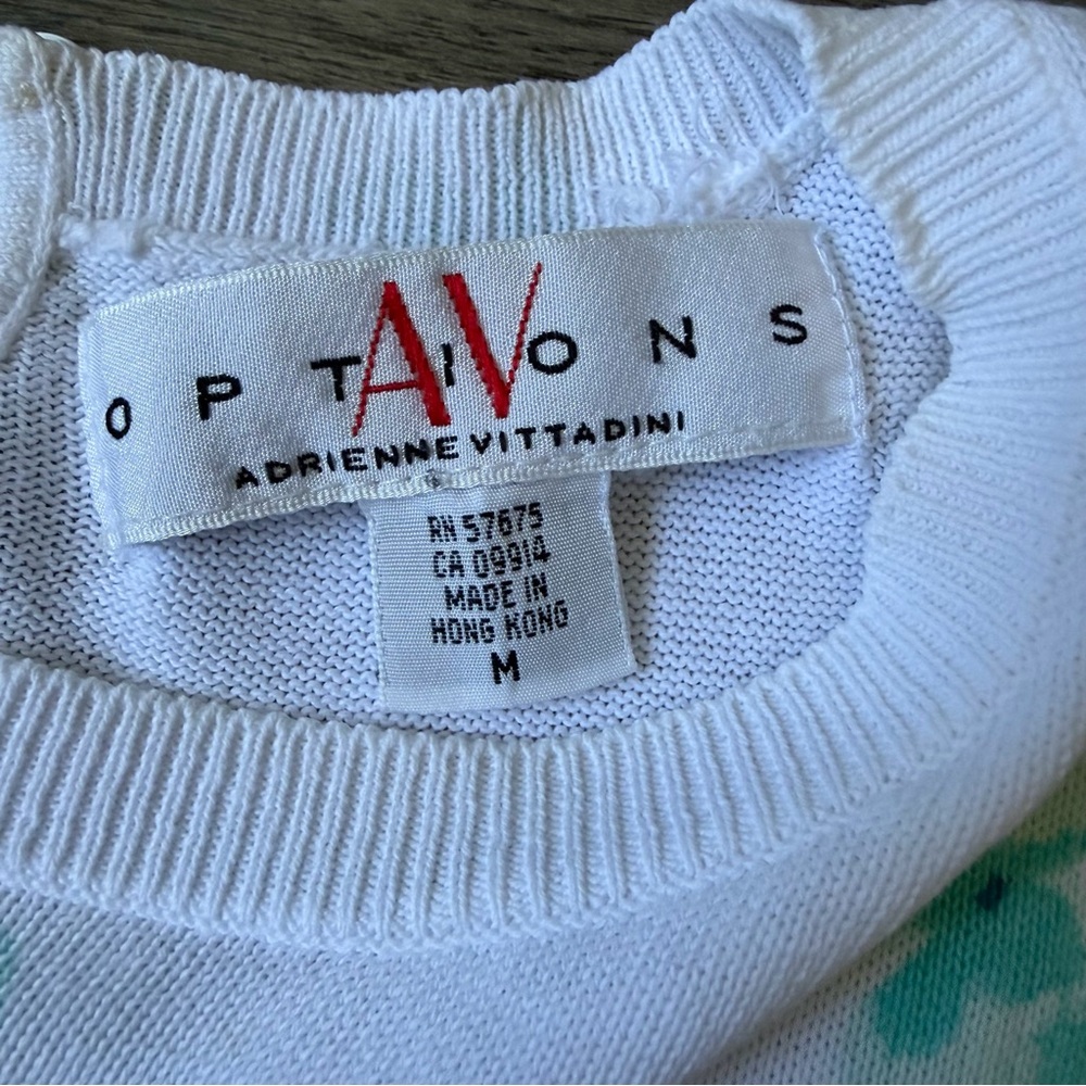 Vintage Options by Adrienne Vittadini Floral Sleeveless Knit Top - Size Medium - Picture 4 of 5